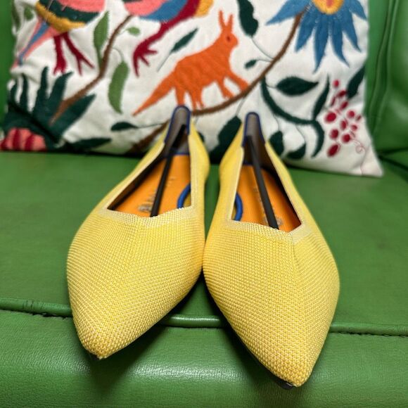 Rothy’s The Point Yellow Marigold Flats Sz 10 - Picture 3 of 8